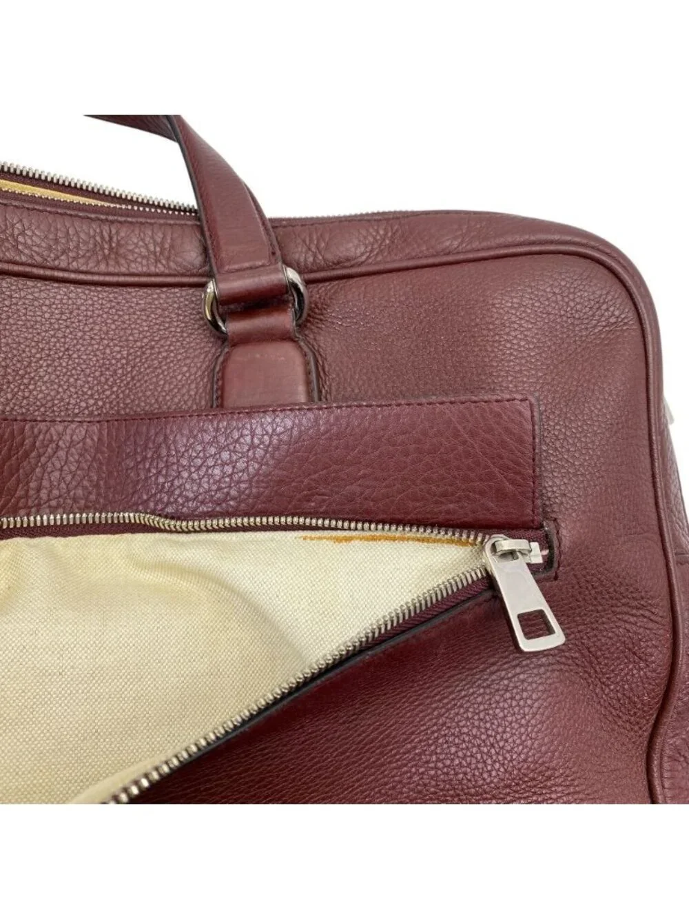 Gucci Soho Business Briefcase Handbag Interlocking Leather Bordeaux Document